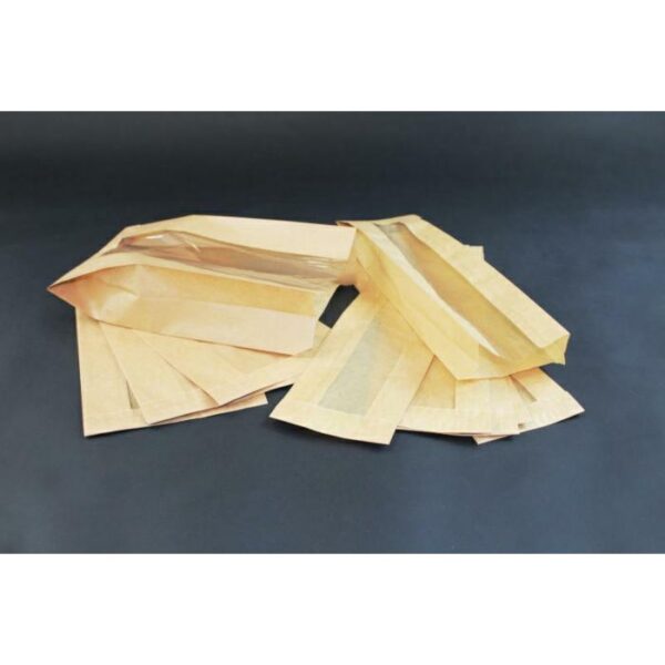 Torba papierowa 280x150x60 szara z okienkiem