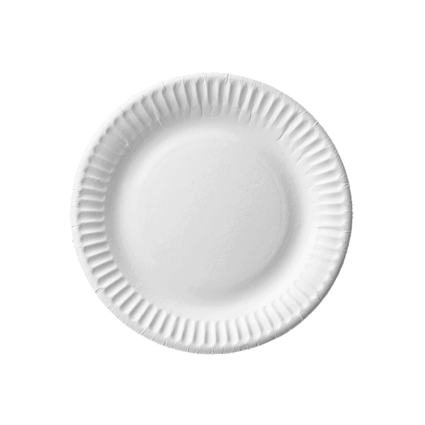 Talerz deserowy 15 cm wielorazowy papierowy biały