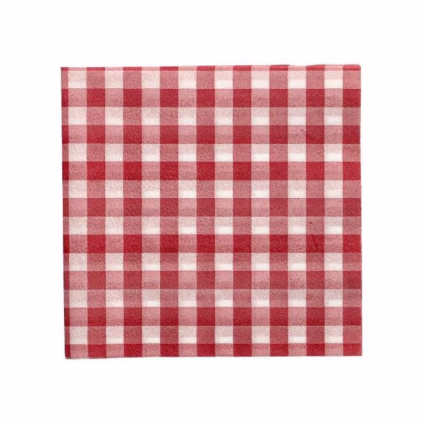 Serwetki 33x33 kratka czerwona