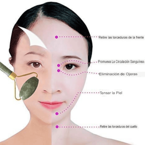 Rodillo de Jade Para Masaje Facial - Imagen 4