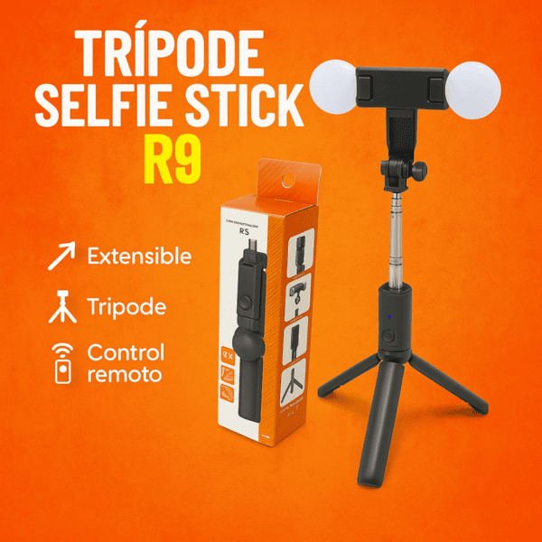 Trípode Soporte Selfie Stick R9 Luz LED