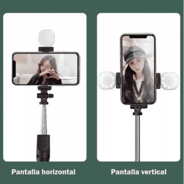 Trípode Soporte Selfie Stick R9 Luz LED - Imagen 3