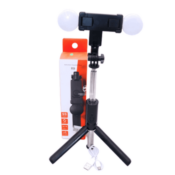Trípode Soporte Selfie Stick R9 Luz LED - Imagen 6