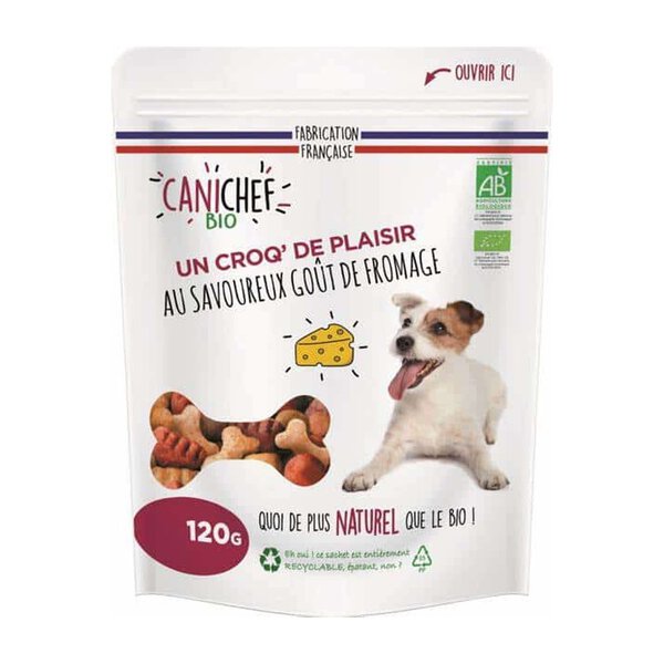 CANICHEF BIO Friandises BIO Plaisir pour Chien : Des Gourmandises Saines pour Votre Compagnon à Quatre Pattes - 120g