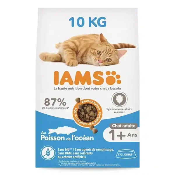 IAMS Advanced Nutrition Chat adulte Poisson de l’océan 10 kg