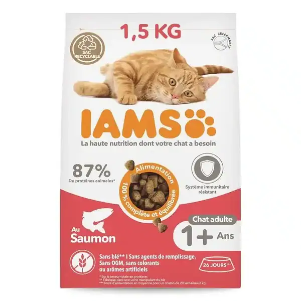 IAMS Advanced Nutrition Chat adulte Saumon 1,5 kg