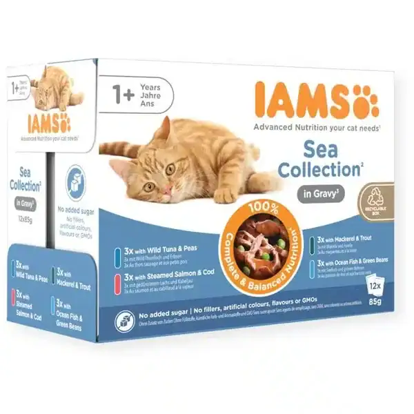 IAMS Advanced Nutrition Multipack Mer en Sauce Chat 12 x 85 g