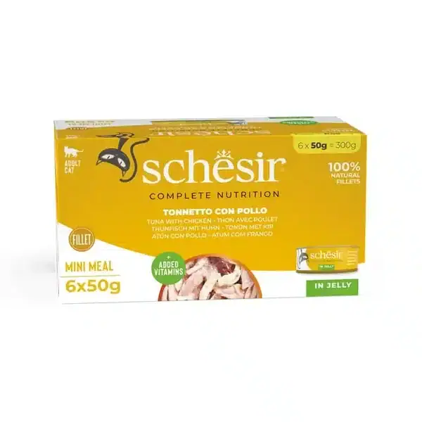 Schesir Thon et Poulet en Gelée pour Chat 6 x 50 g