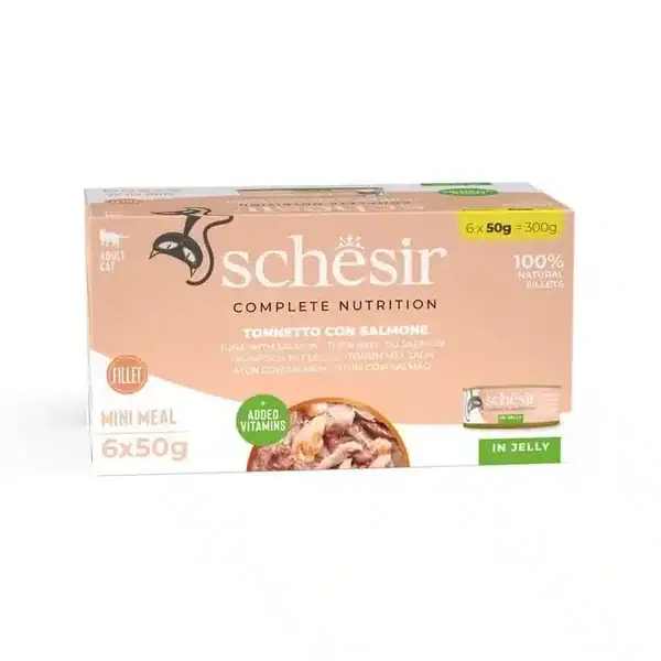 Schesir Thon et Saumon en gelée Chat 6 x 50 g