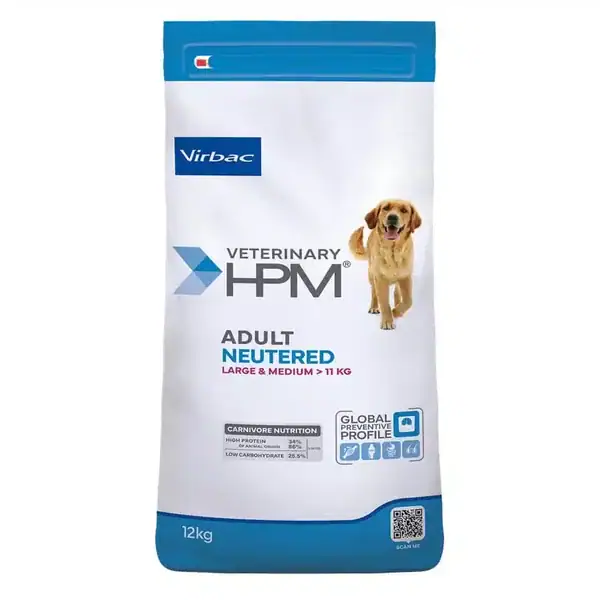 Virbac Veterinary HPM Adult Neutered Large & Medium Dog 12 kg