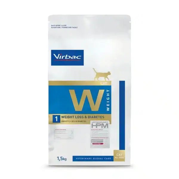 Virbac Veterinary HPM Weight Loss & Diabetes W1 Chat 1,5 kg