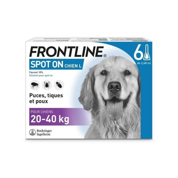 Frontline Spot-On chien L 20-40 kg boîte de 6 pipettes