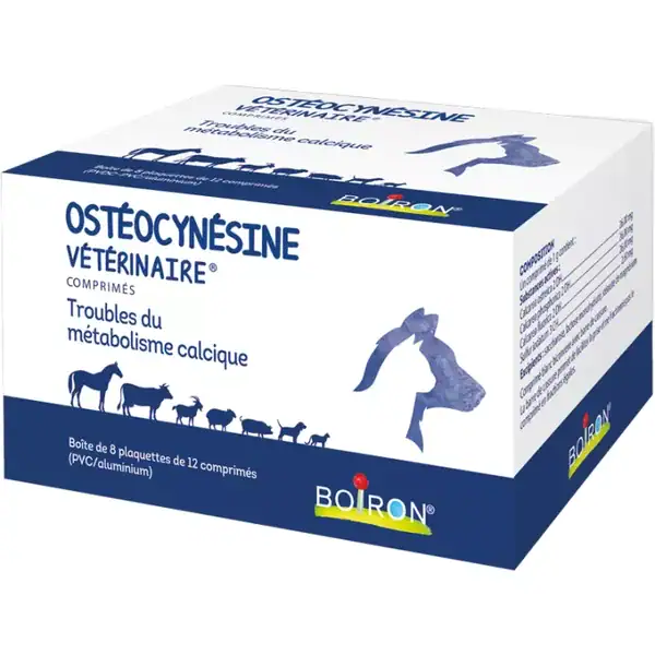 Ostéocynésine vétérinaire Boiron boîte de 96 comprimés