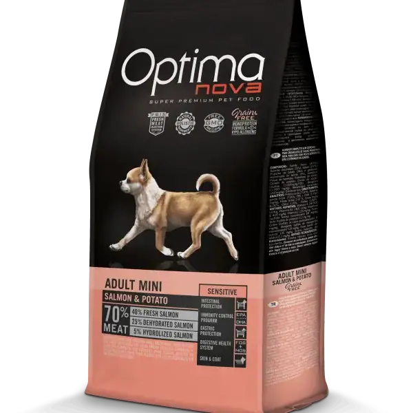 OPTIMA NOVA ADULT MINI SENSITIVIE SALMON & POTATO - Сьомга и картоф 8кг