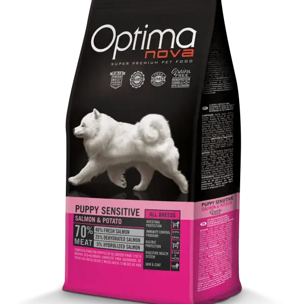 OPTIMA NOVA PUPPY SENSITIVE SALMON & POTATO - Сьомга и картоф 12кг (промо)