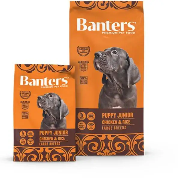 BANTERS PUPPY JUNIOR CHICKEN & RICE LARGE BREED - Пиле и ориз 15кг