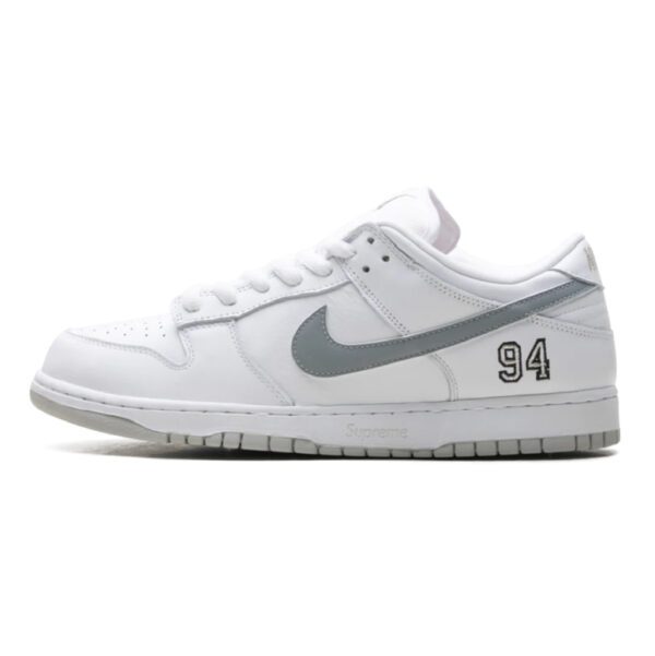 Nike SB x Supreme Dunk Low 94 "White Metallic Silver"