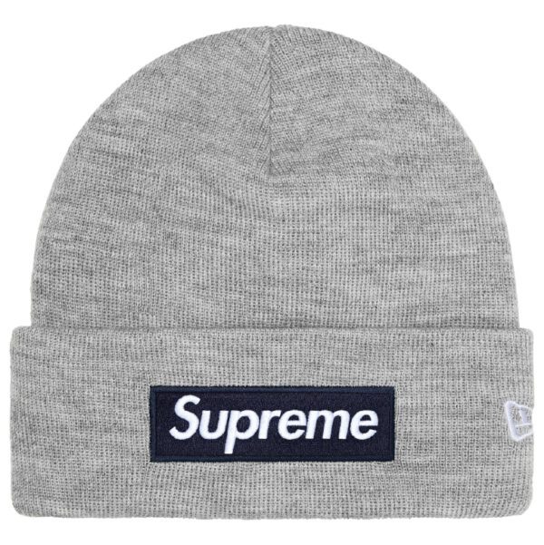 Supreme x New Era Box Logo Beanie “Heather Grey” (FW 25)