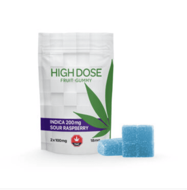 Sour Raspberry Gummies Indica (200mg THC) - High Dose