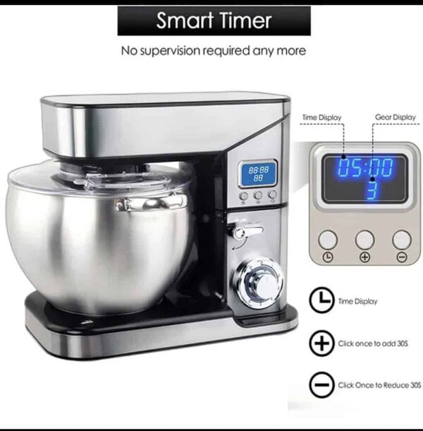 خلاط قائم بقوة 2000 واط مزود بشاشة LED و10-5 أوعية من الفولاذ المقاوم للصدأ