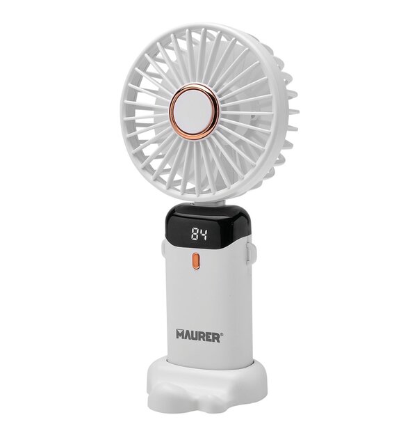 Mini Ventilatore Portatile Galium con Display LCD, 5 Velocità e Batteria Ricaricabile USB 1200 mAh MAURER - foto 1