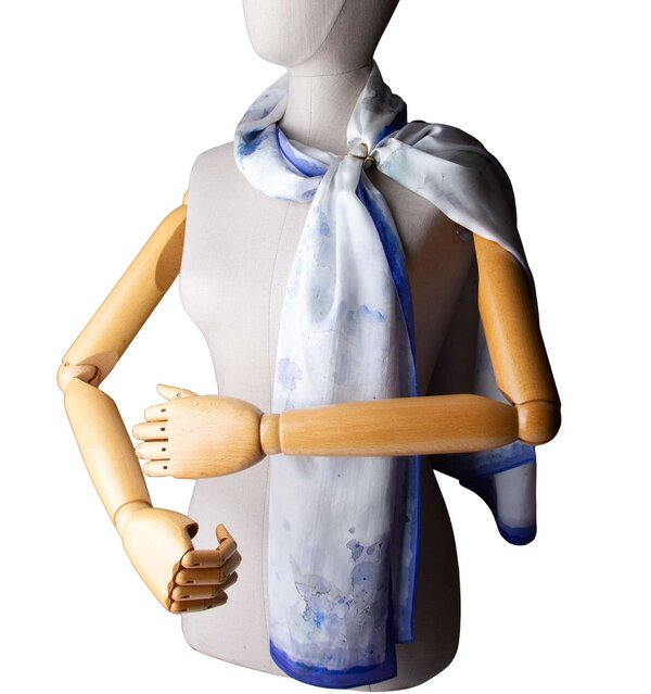 Hydrangea Haze Silk Scarf - Image 5
