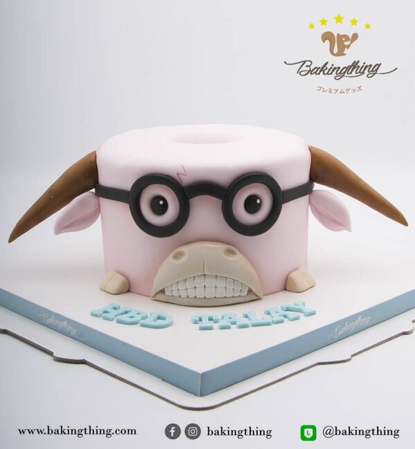 เค้ก 3 มิติ ควายชมพู