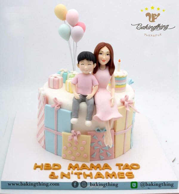 เค้กการ์ตูน แม่ลูก