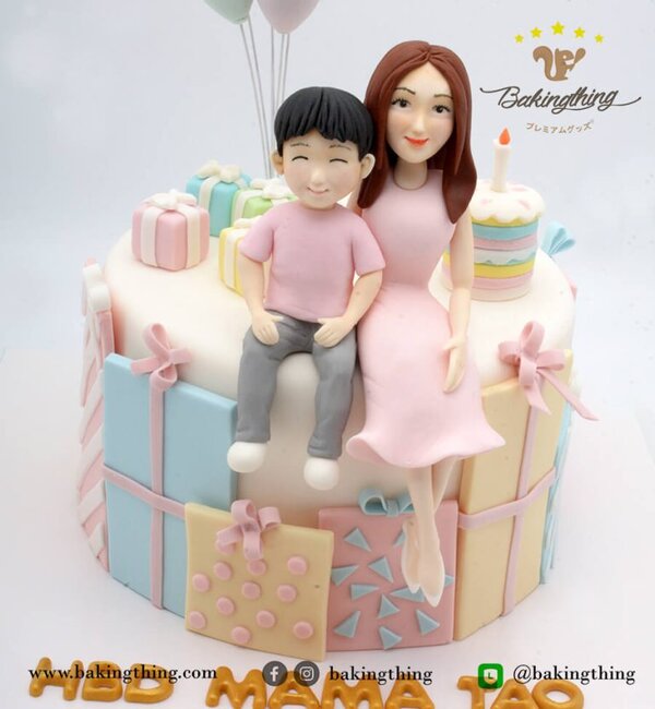 เค้กการ์ตูน แม่ลูก