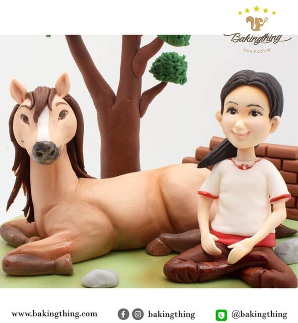 เค้ก 3 มิติ เด็กผู้หญิง ขี่ม้า