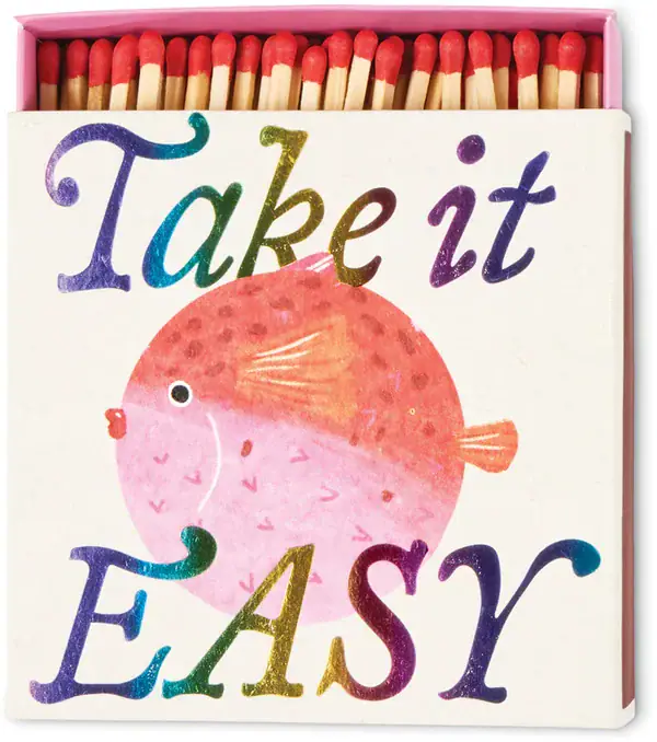 Cerillas "Take it easy" pez de globo