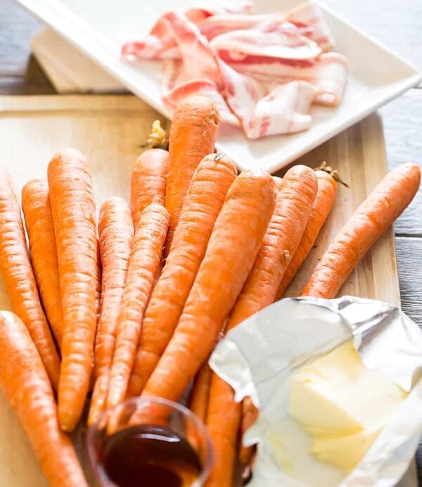 ingredients to make maple roasted carrots