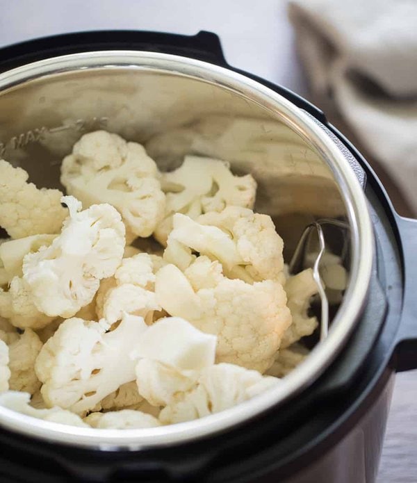 Cauliflower florets in the instant pot