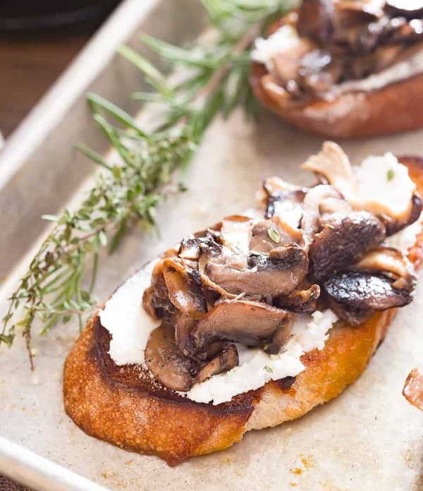 Single Mushroom Toast prepared