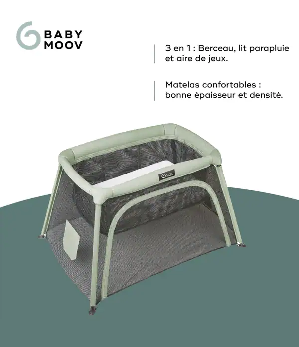 Babymoov - Lit parapluie avec berceau - Moov & Comfy