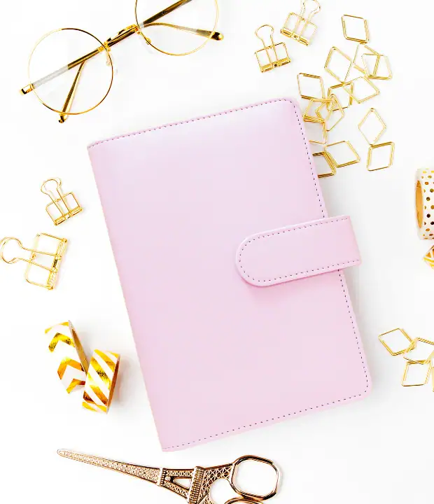 Archivador de ahorro Rosa A6 práctico y elegante para controlar tus finanzas personales