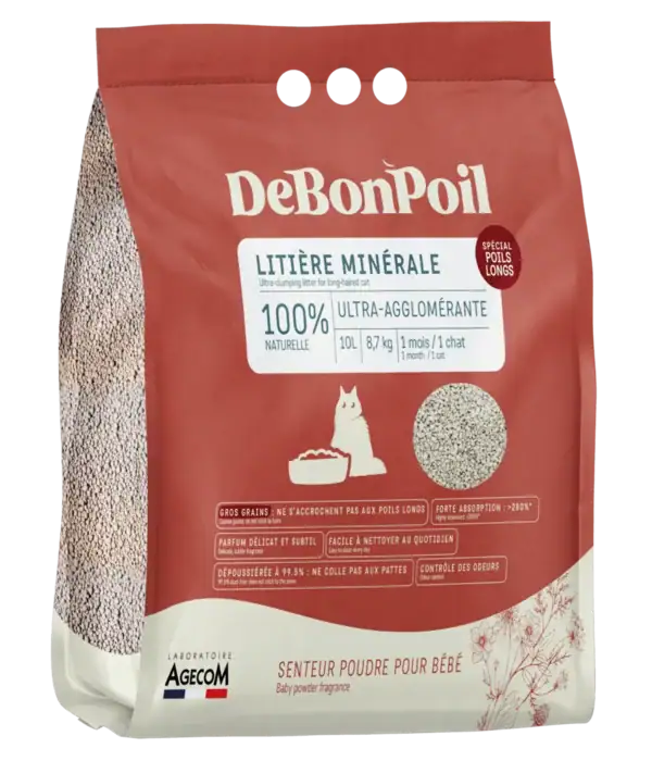 DeBonPoil Litière Minérale Poils Longs – 6 L