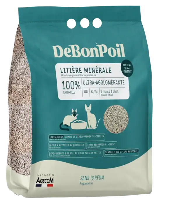 DeBonPoil Litière Minérale Chat Sensible – 6 L