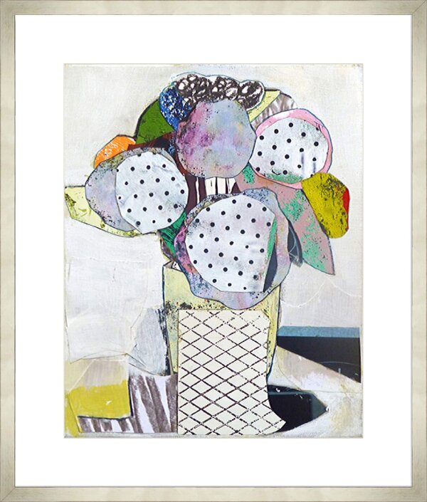 Potted Flowers II - 10cm Mount Board Med. Box Champagne