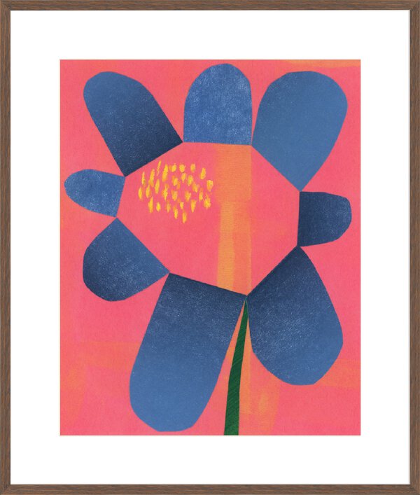 Flower Collage 3 - 10cm Mount Board Box Walnut