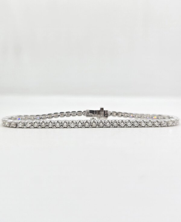 14k 2.98ctw Natural Diamond Tennis Bracelet