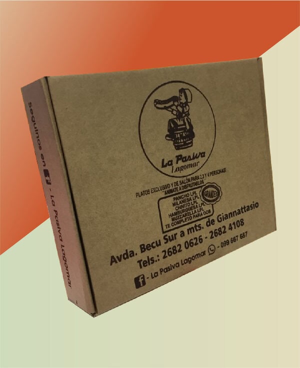 Caja para hamburguesas o chivitos 21x18x55
