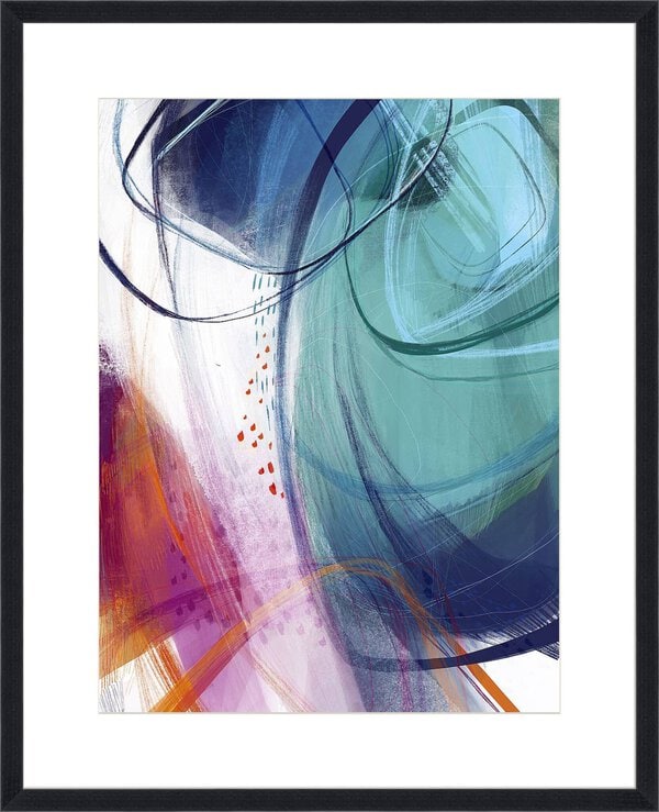 Turquoise No. 2 - 10cm Mount Board Lg. Black Woodgrain