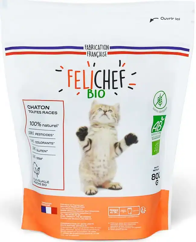 FELICHEF BIO Croquettes BIO Sans Céréales pour Chaton - La Nutrition Biologique pour une Croissance Saine