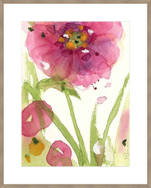 Pink Wildflower - 10cm Mount Board