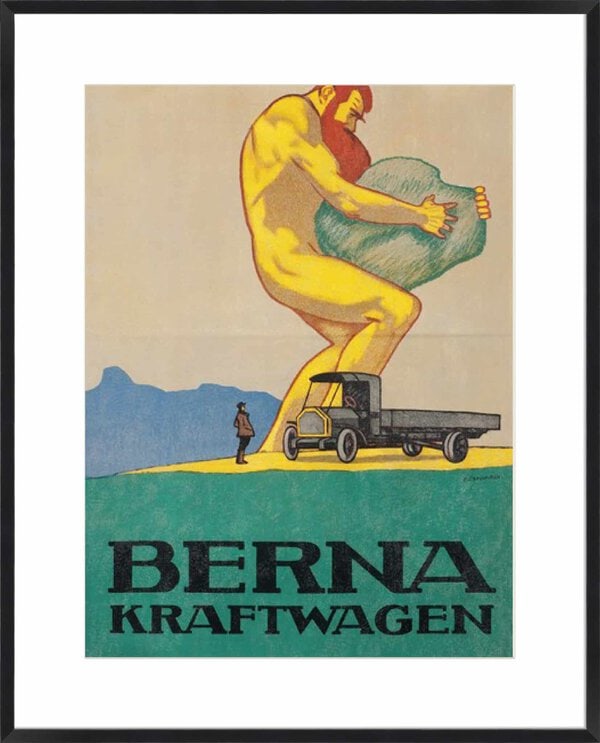 Berna Kraftwagen Emil Cardinaux - 10cm Mount Board Box Black