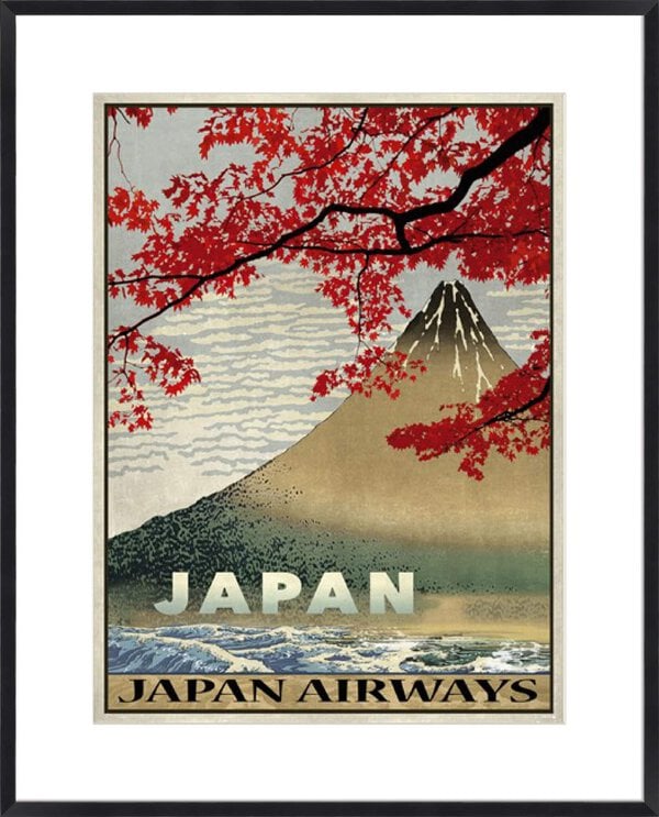 Vintage Travel Japan - 10cm Mount Board Box Black