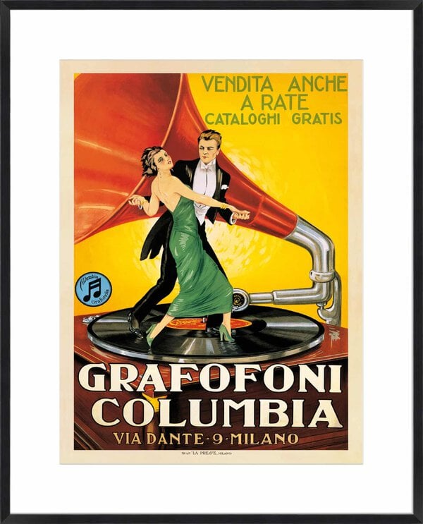 Grafofoni Columbia 1920 - 10cm Mount Board Box Black