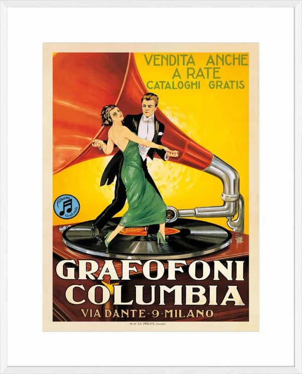 Grafofoni Columbia 1920 - 10cm Mount Board Box White